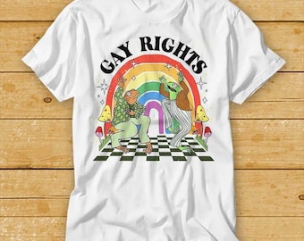 Dancing Frog Star Say Gay Rights Disco Balls Magic Mushroom LGBT Lesbian Gay Pride Proud T Shirt Cult Movie Retro Vintage Music Top Tee 2388