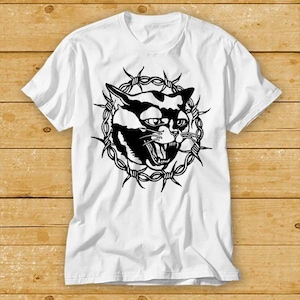Cat Traditional Tattoo Flash Best Seller T Shirt Cult Movie Retro Vintage Top Tee 1971
