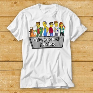 Friday Night Dinner Simpsons Funny Shalom Jackie Wilson Art Top T Shirt 2004