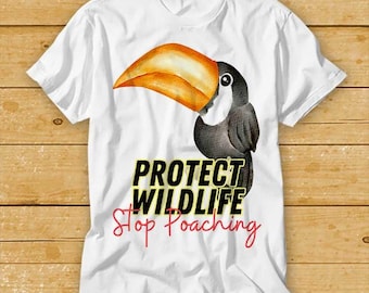 Toucan Protect Wildlife Stop Poaching Nature Animal T Shirt Cult Movie Retro Vintage Music Top Tee 2404