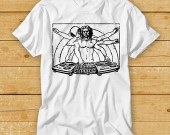 DJ Da Vinci Vitruvian T Shirt Music Funny Movie Cool Meme Gift Top Tee 2249