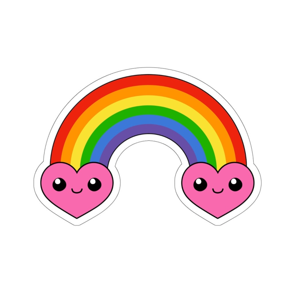 Pink Heart Rainbow Sticker
