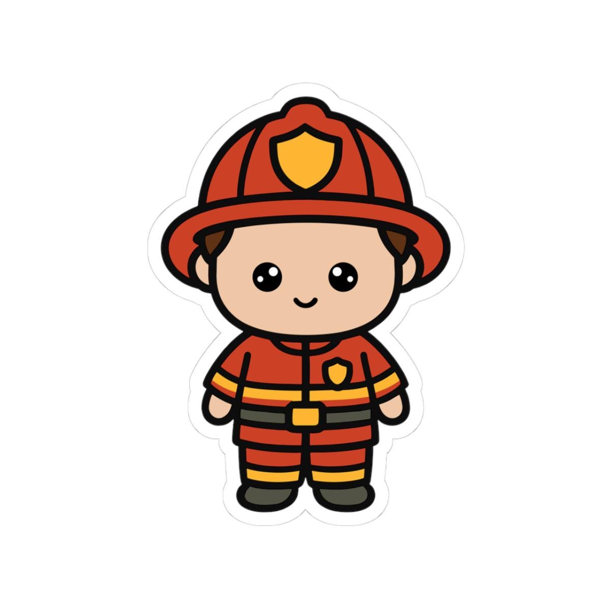 Fireman Sticker - Etsy