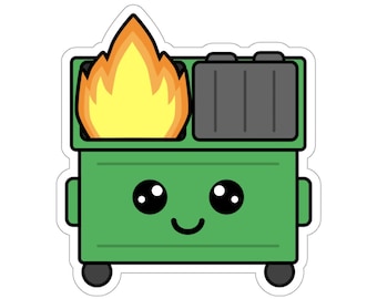 Pegatina de incendio en el contenedor de basura