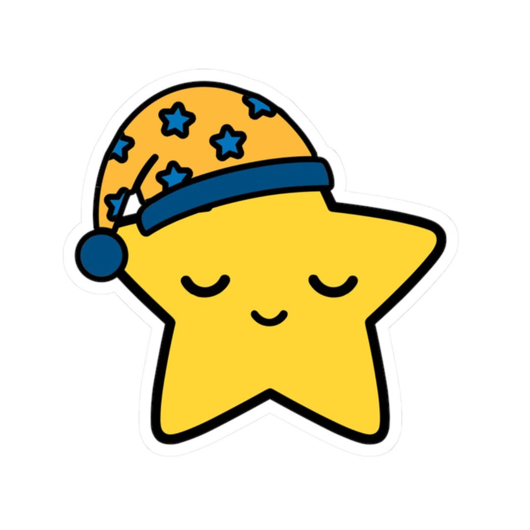 Sleepy Nighttime Star Sticker - Etsy