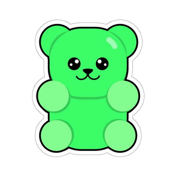 Green Gummy Bear Sticker Etsy