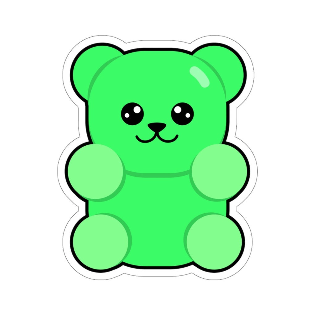 Green Gummy Bear Sticker Etsy