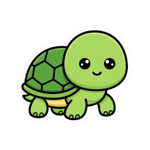 Schildkröte mit grüner Muschel Sticker