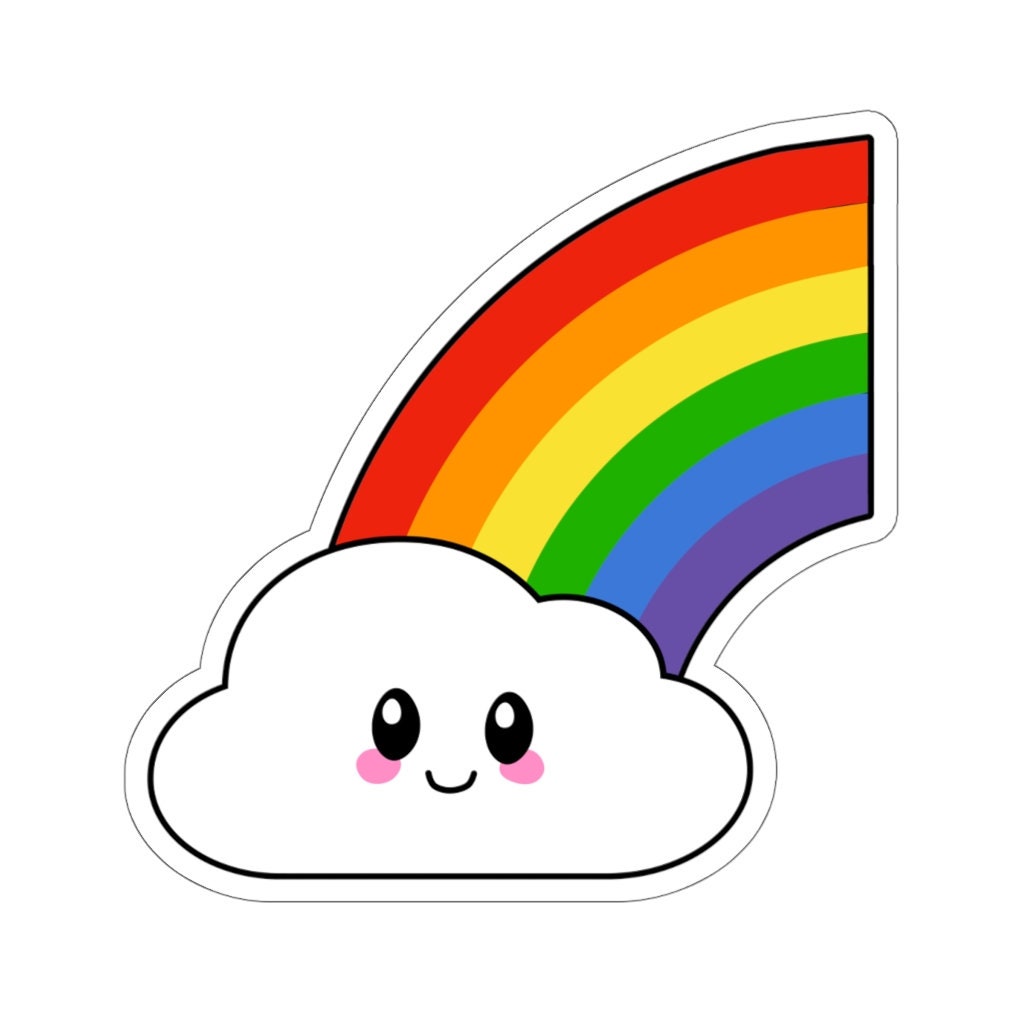Cloud & Half Rainbow Sticker Etsy