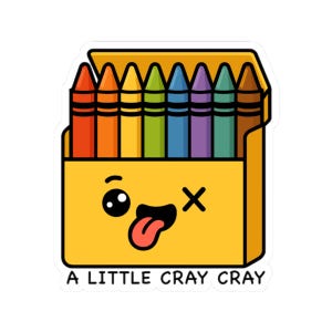 Un piccolo adesivo con pastelli Cray Cray
