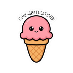 Cone-gratulations Ice Cream Sticker