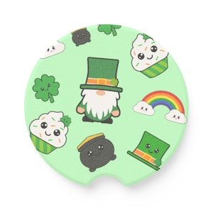 St Patricks Day Set of 2 Soapstone Car Coasters