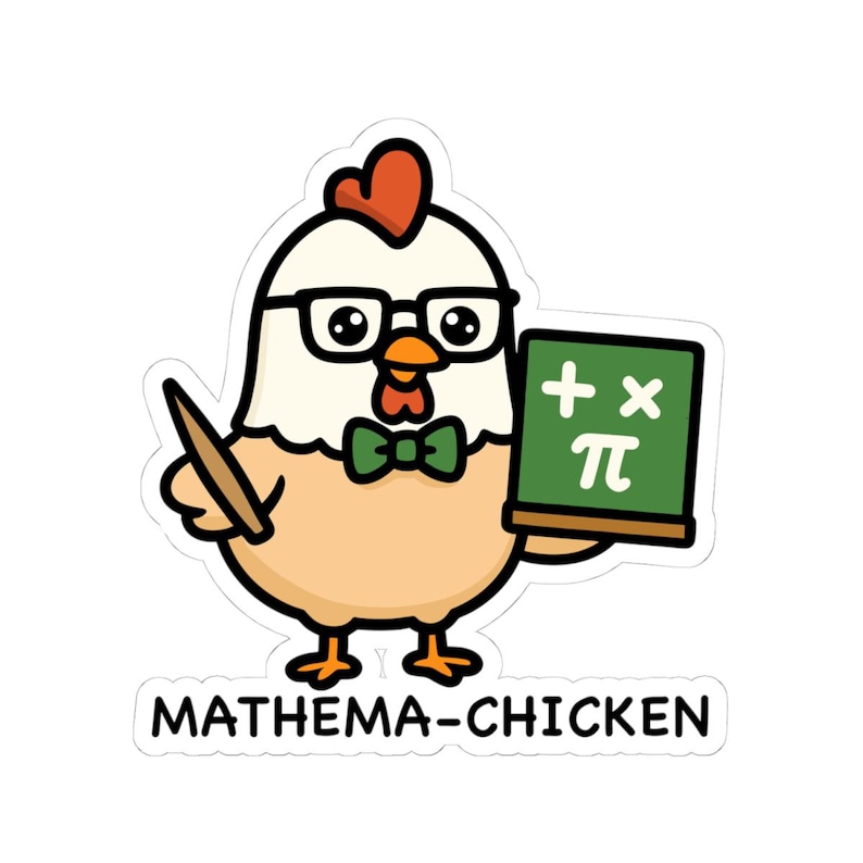 Mathema-chicken Math Teacher Sticker - Etsy