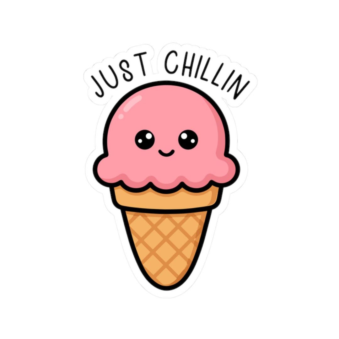 Just Chillin Ice Cream Sticker - Etsy