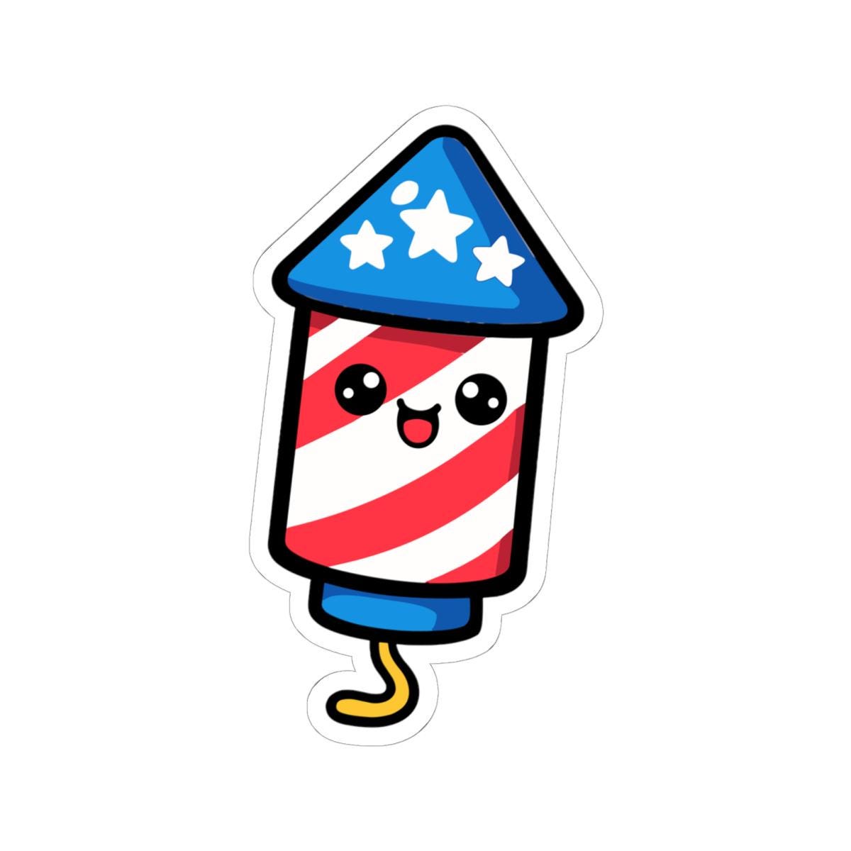 Red White & Blue Firework Sticker - Etsy
