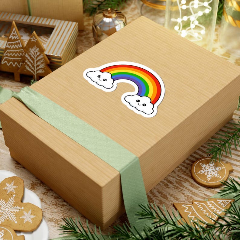 Cloud & Rainbow Sticker - Etsy