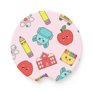 Back to School Set of 2 Soapstone Car Coasters