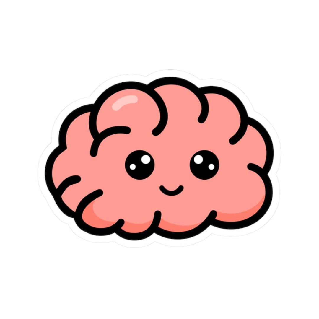 Brain Comic Sticker Brain Sticker - Etsy