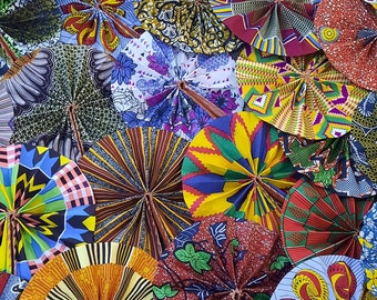 Bulk 30 pcs Wholesale African Foldable Hand Fan - Made in Ghana