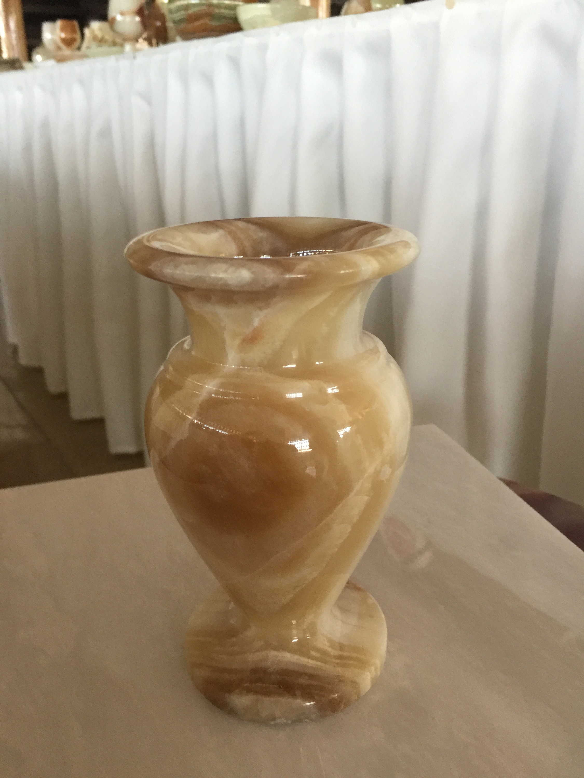 Onyx stone vaseHandmade carving onyx vase light brown onyx Etsy