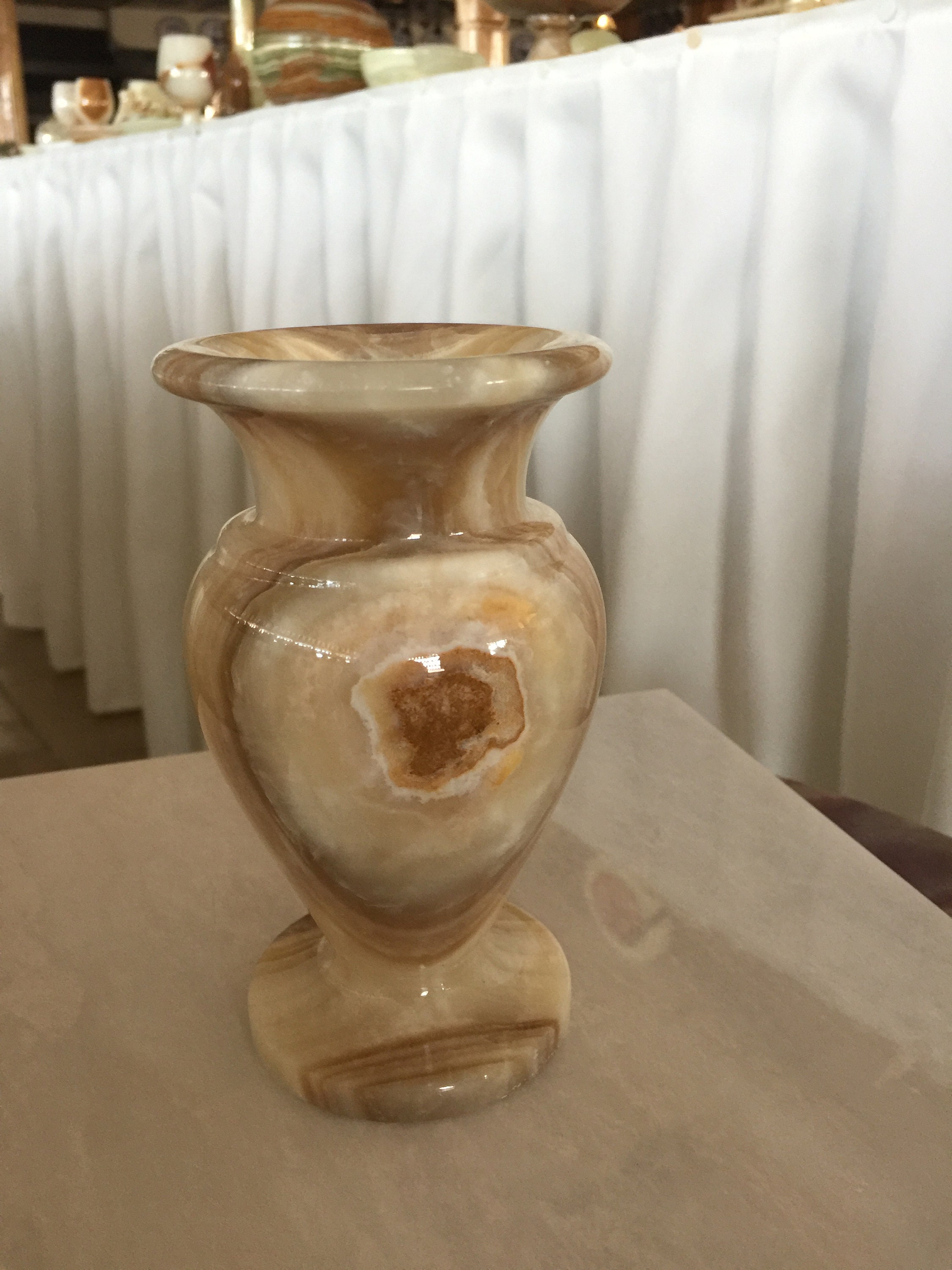 Onyx stone vaseHandmade carving onyx vase light brown onyx Etsy