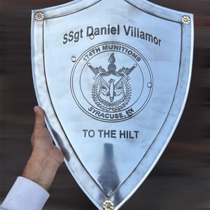 Personalised Medieval Templar Knight Shield | Custom Made Heater Shield | 18 Gauge Steel Shield