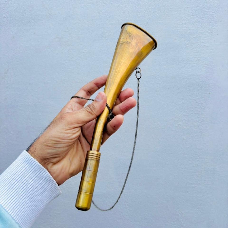 Grand Avertisseur Rétro Thorness – 40 Cm – Trompe à Bulbe Avec Poire En Caoutchouc Noir – Réplique