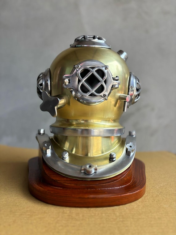 米海軍マークV潜水ヘルメットレプリカ：18インチアンティーク真鍮＆銅 
