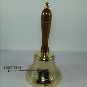 Personalized Engraved Hand Calling Bell, Christmas Bell, Decorative Brass Door Bell