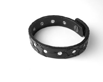 Vintage Spike Studded Leather Bracelet, 