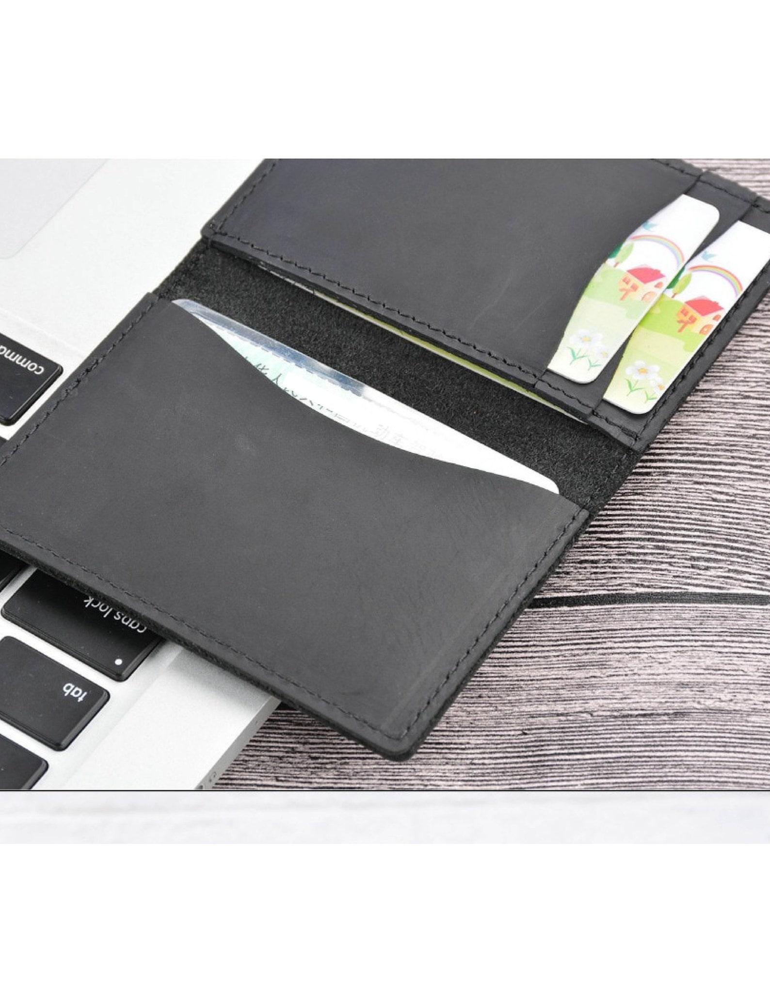 Black Sleek Wallet MINIMALIST WALLET Leather Slim Wallet for - Etsy ...