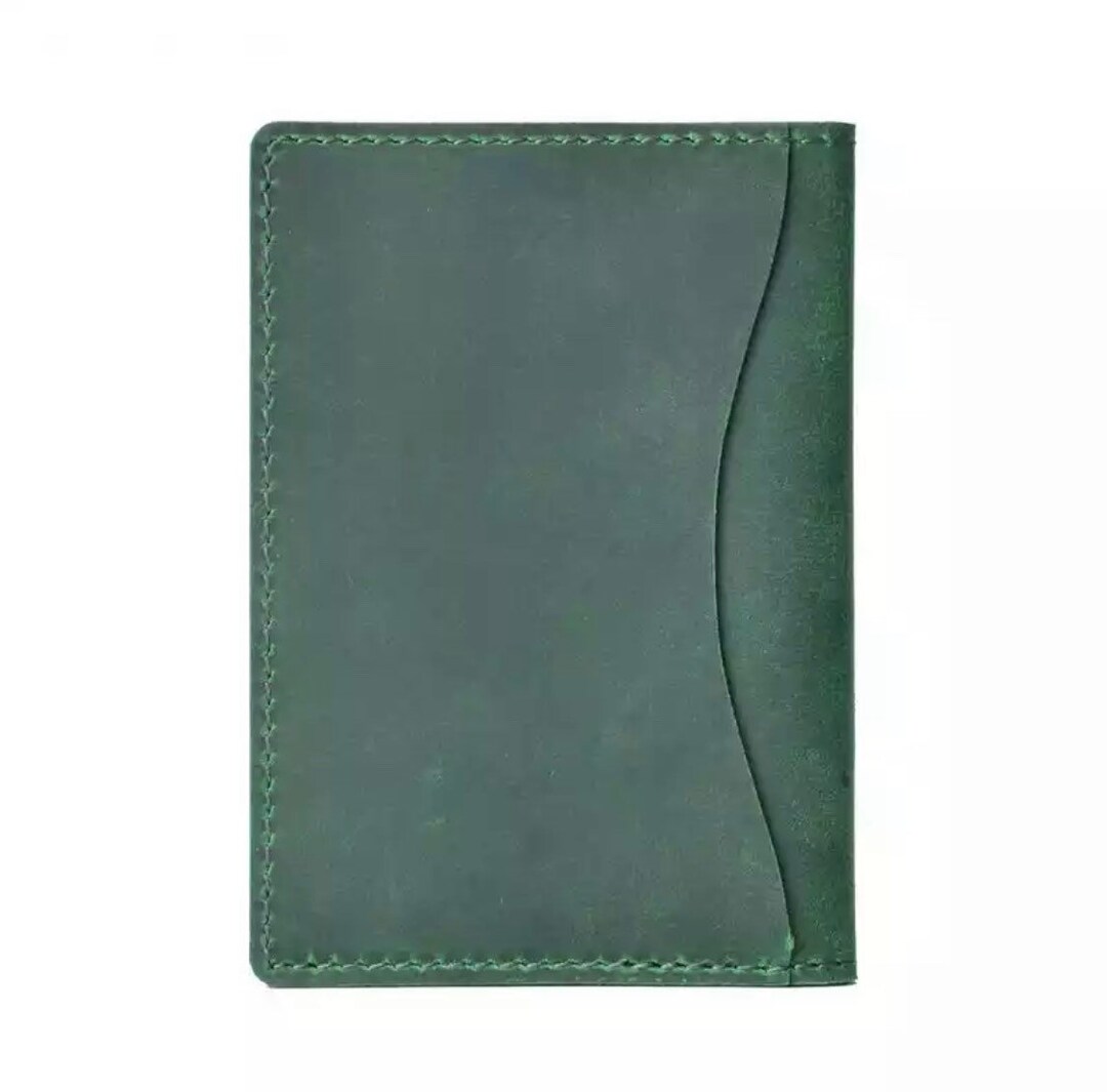 Custom Leather Blue or Green Mens Wallet Slim Wallet Made in CANADA