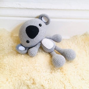 Crochet Koala, Grey Koala Plush Toy, Handmade Koala, Koala Plush Toy, Koala crochet Toy