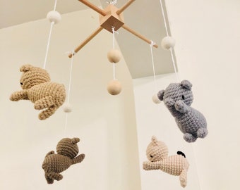 Crochet Cat Baby Mobile, Crochet Cat Baby mobile, Crochet Cat baby mobile, Cat baby mobile,  Cat Nursery Decor