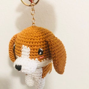 Crochet Pup Dog Keyring, Pup Dog Keyring, Sausage dog amigurumi, Crochet Dog keyring, Handmade Dog keyring,