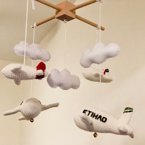 Airplane Baby Mobile, Crochet Airplane Baby mobile, Airplane baby mobile, Plane baby mobile,  Plane Nursery