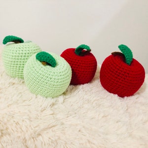 Crochet Apple Rattle, Apple Rattle, Crochet apple amigurumi, crochet apple rattle, Handmade Apple Rattle,