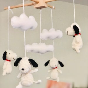 Crochet Dog Baby Mobile, Crochet Puppy Dog Baby mobile, Crochet Dog baby mobile, Puppy baby mobile,  Dog Nursery Decor