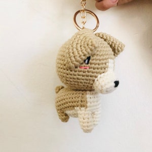 Crochet Pup Dog Keyring, Pup Dog Keyring, Sausage dog amigurumi, Crochet Dog keyring, Handmade Dog keyring,