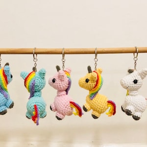Crochet Unicorn Keyring, Unicorn Keyring,  amigurumi unicorn, Crochet Unicorn keyring, Handmade Unicorn keyring,