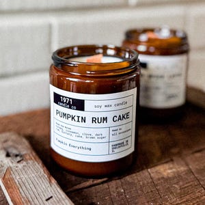 Pumpkin Rum Cake Wood Wick Candle or Melts