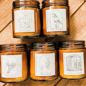 Western - Horse - Farm Wood Wick Candle