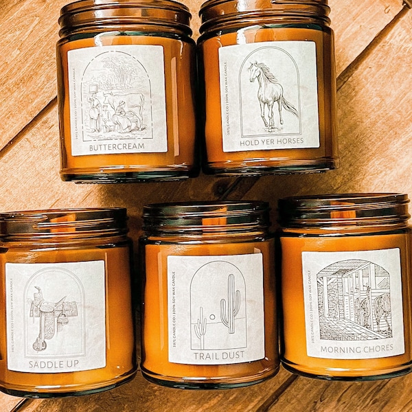 Western - Horse - Farm Wood Wick Candle