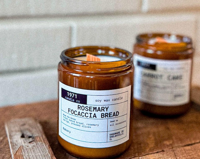 Rosemary Focaccia Bread Soy Candle | Savory Fresh Baked Bread Scent