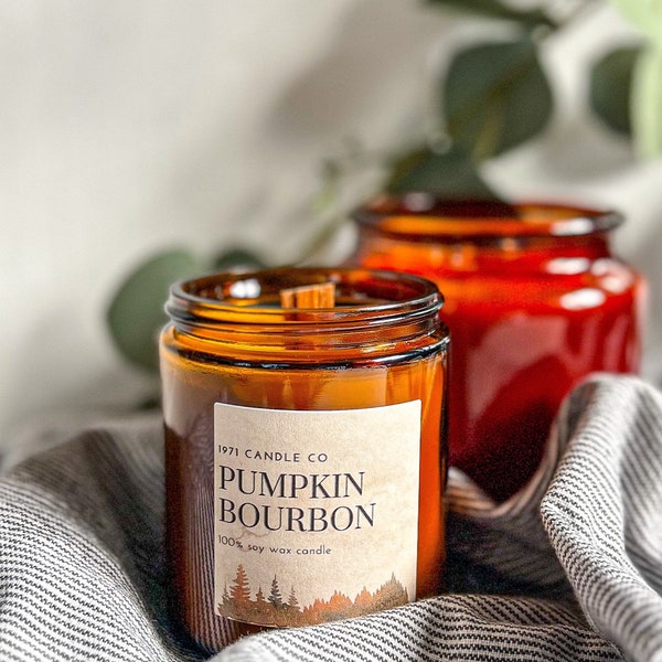 Pumpkin Bourbon Wood Wick Candle