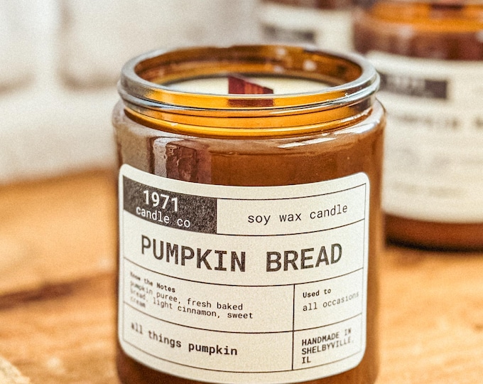 Pumpkin Bread Wood Wick Candle or Melts