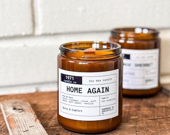 Home Again Wood Wick Soy Candle or melts