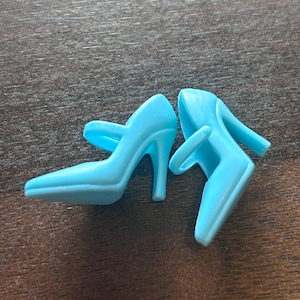 Vintage Barbie | Blue Strappy Front Shoes Mattel | 1990&#39;s Heels | 90&#39;s Barbie Accessories