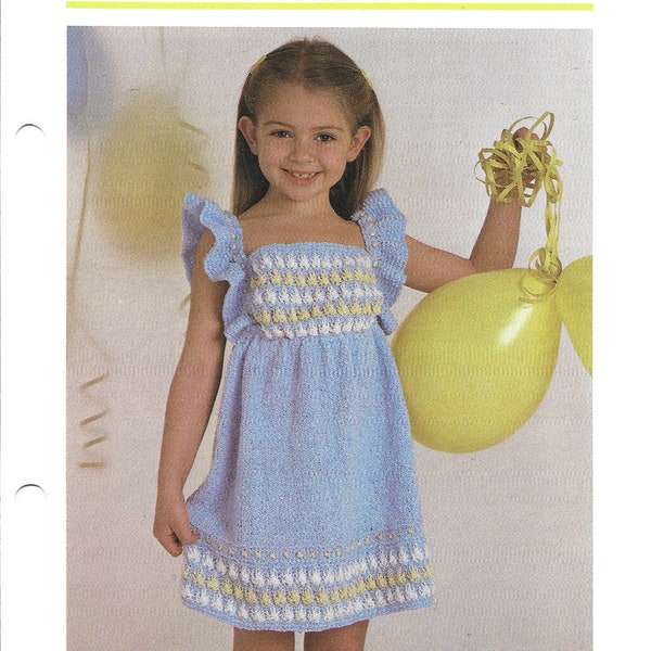 Vintage Knitted Kids Sundress Summer Dress Girls Pattern PDF Digital Download 70's Style Retro Kids