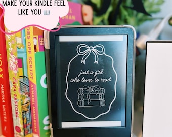 Just a Girl Kindleスクリーンセーバー デジタルダウンロード | 本好きのKindleロック画面 | 心地よい電子書籍リーダーの壁紙